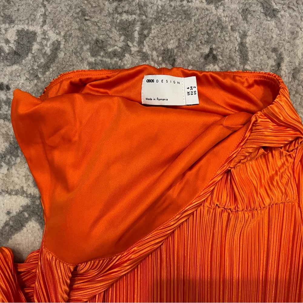 Elegant Orange Halter Dress - Size 2 - Picture 7 of 8